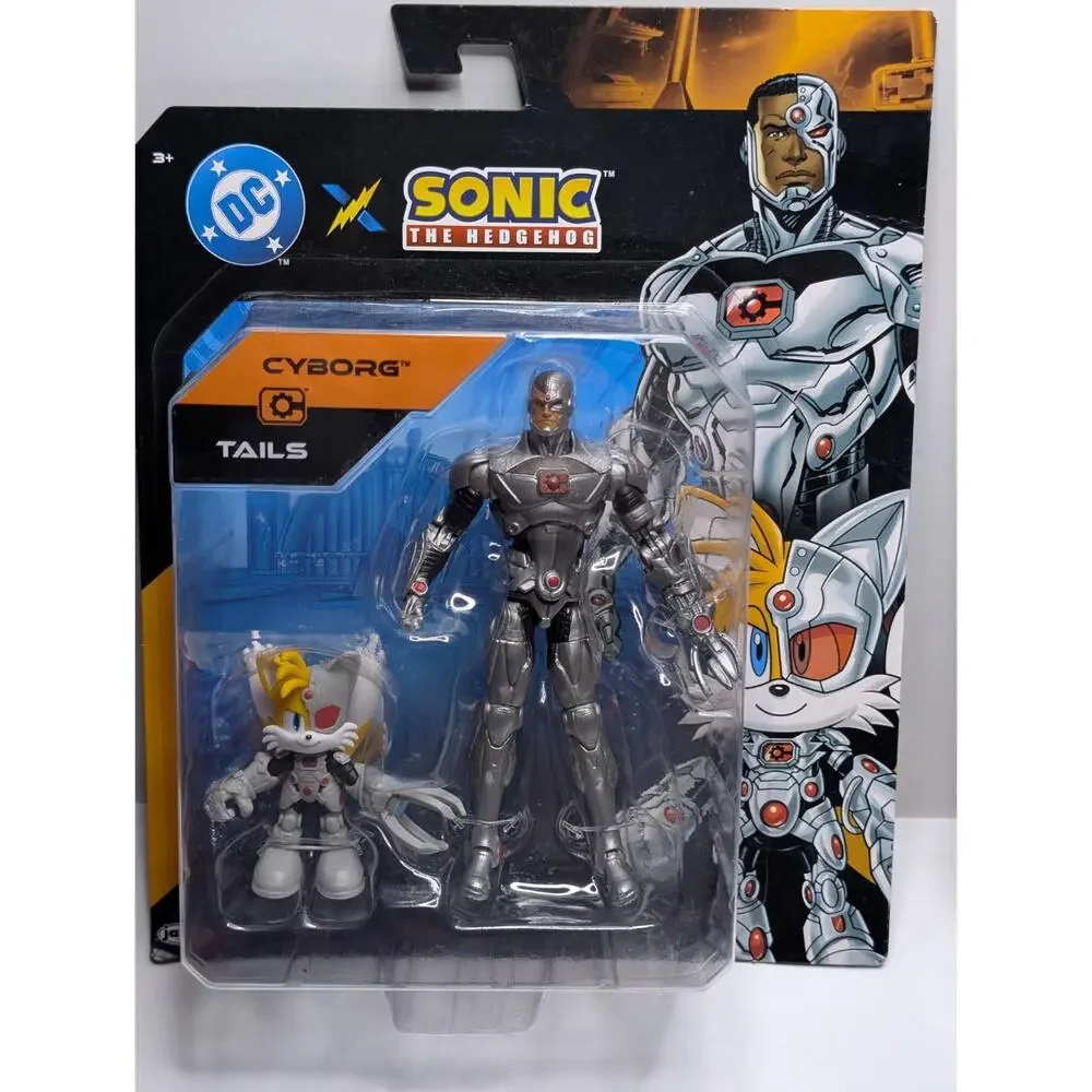 Tails + Cyborg DC x Sonic The Hedgehog 2-Pack Jakks 2.5” + 3.5” Figures 2025